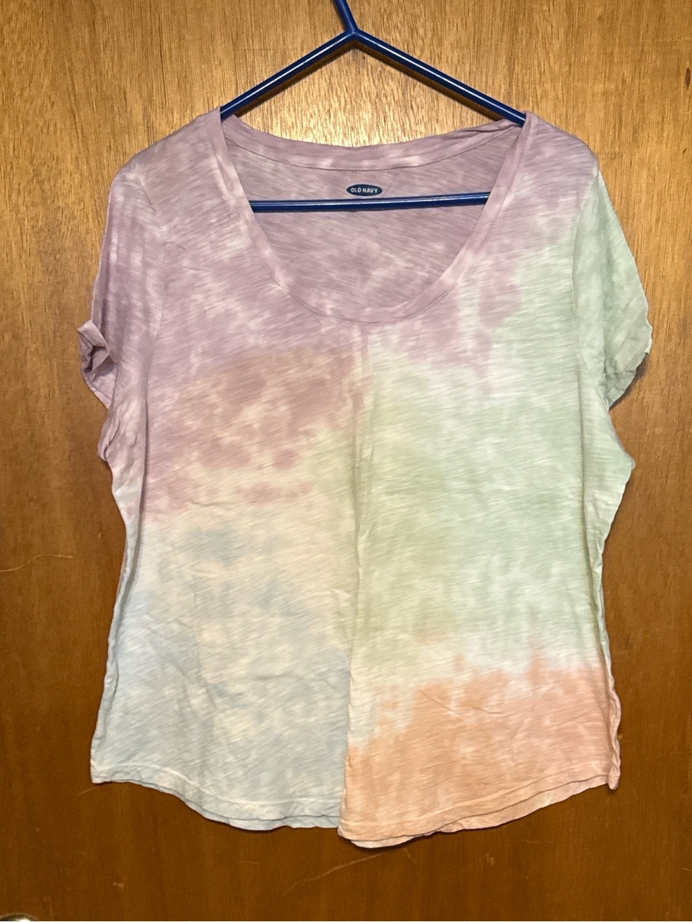 Old Navy Pastel Tie-Dye Scoop Neck Women's T-Shirt sz XXL Like New